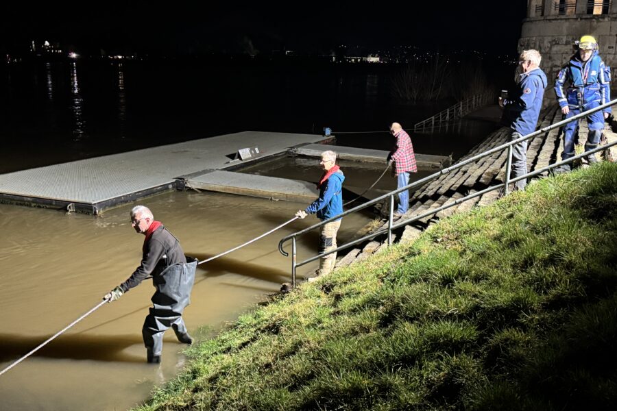 Das neue Seil wird gezogen